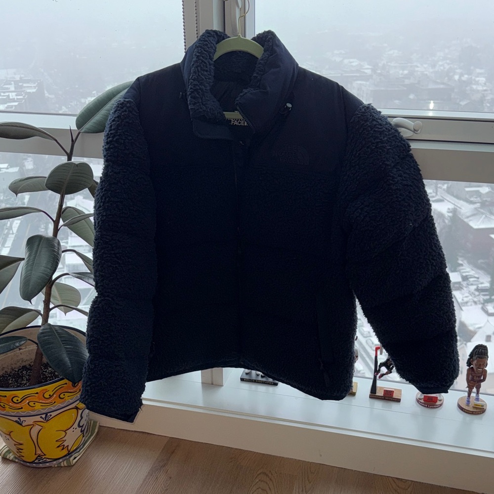 The North Face Navy Sherpa Nuptse Jacket